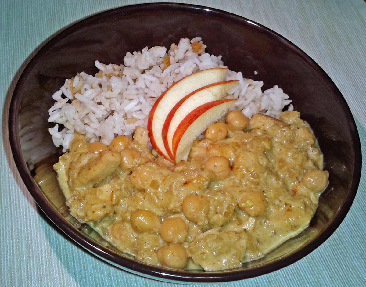 almas-mezes-csirke Mézes csirke csicseriborsóval, almás gyömbéres mártásban