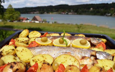 Bazsalikomos, citromos pisztráng a sütőből
